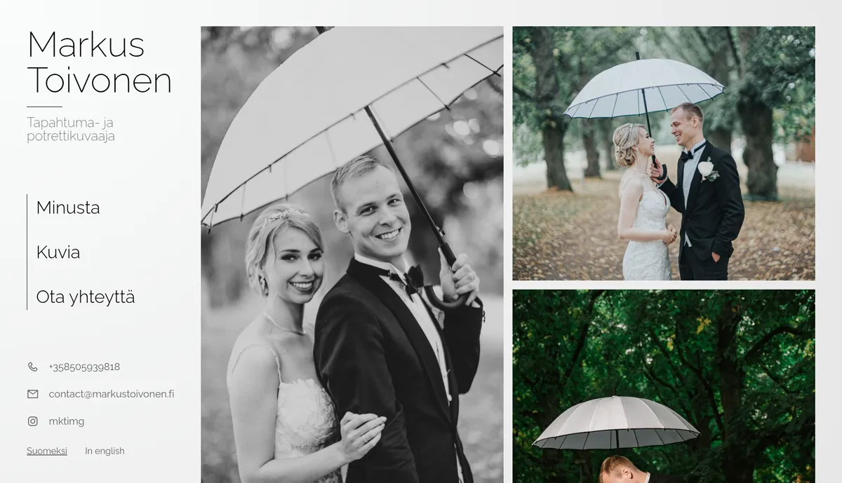Home page of markustoivonen.fi, showing hand-picked highlights from Markus' galleries.